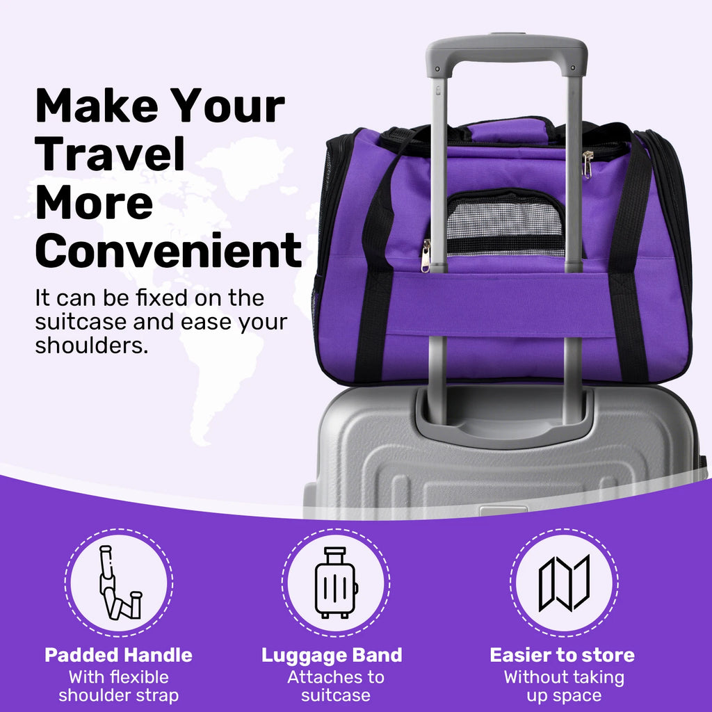 Portable Dog Carrier for Small, Medium Cats Up To 15Lbs.