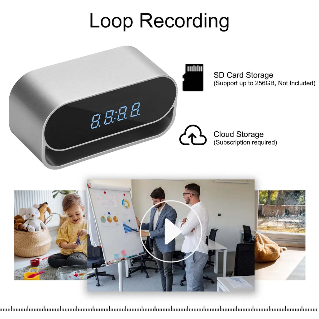 Camera Clock  Surveillance Night Vision Motion Detection