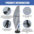 Patio Umbrella Cover Waterproof With Rod & Pull Ring