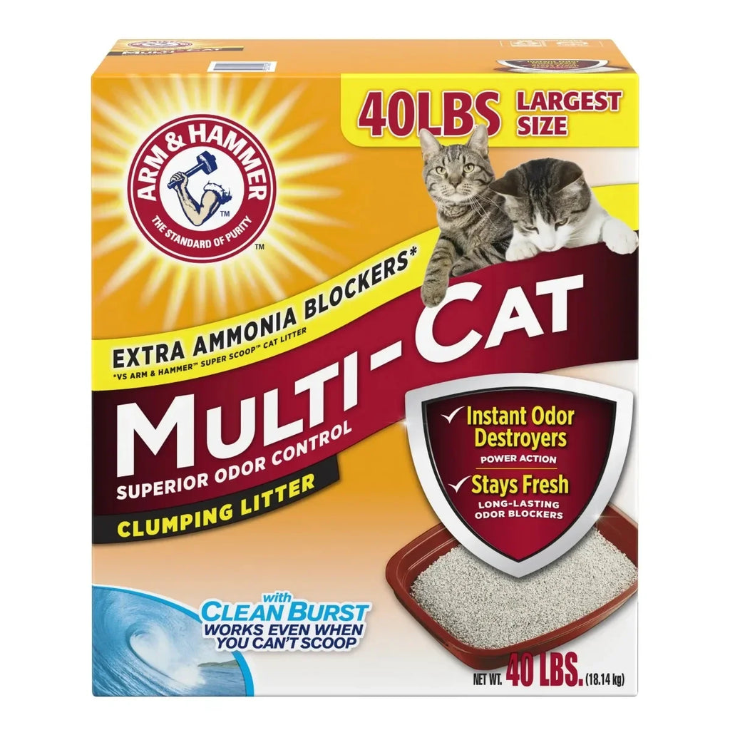 (2 pack) Odor Control Cat Litter, Multi-Cat Clumping