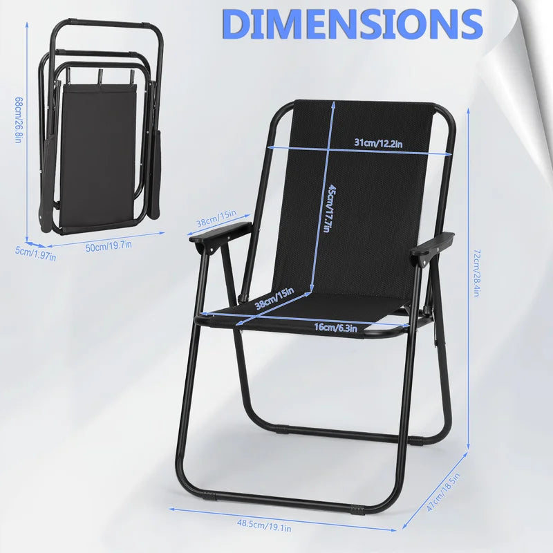 Heavy Duty Folding  Chair 

Portable Camping Lawn Chairs for Picnic TravelBeach