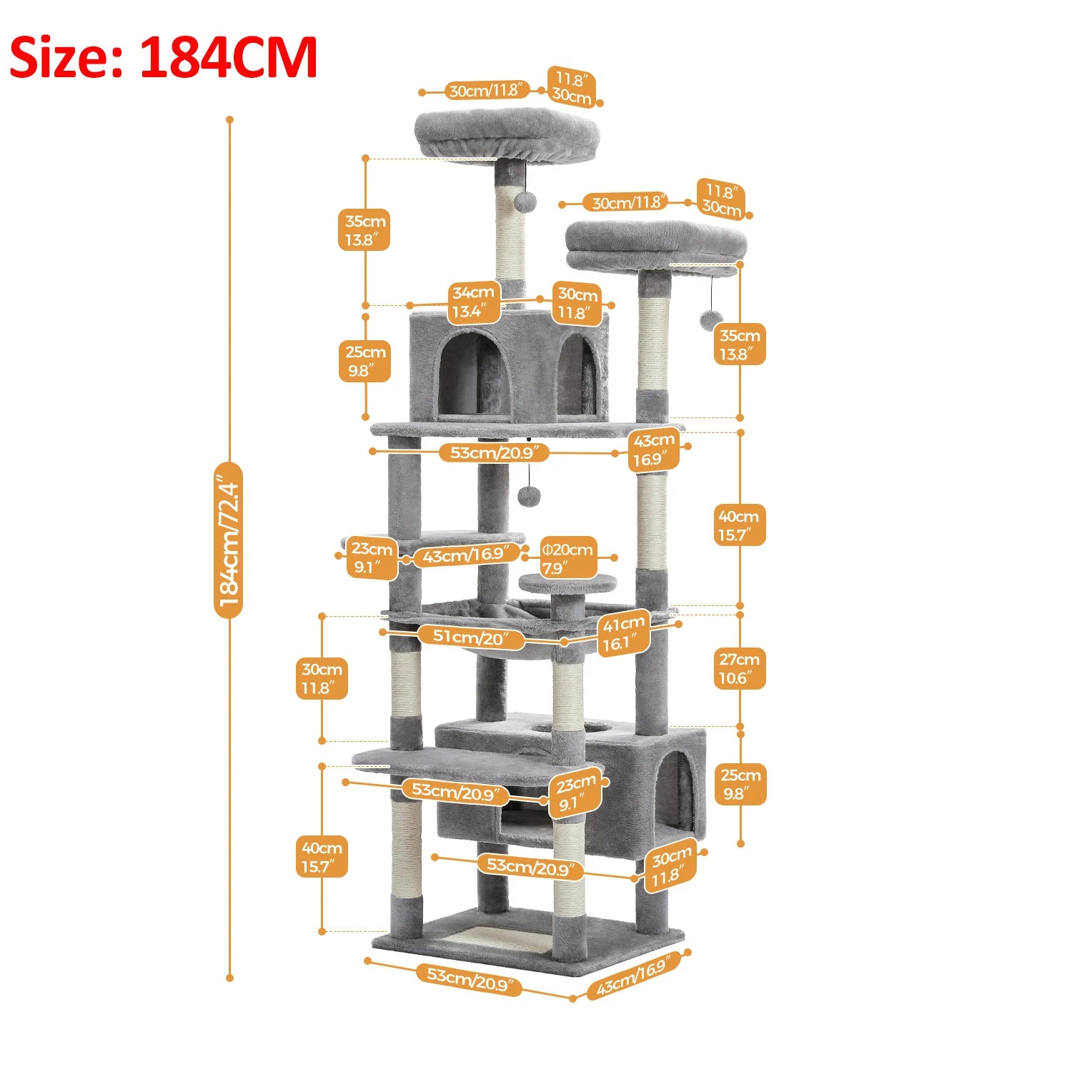 Large Cat Tree And Tower With Scratching Posts