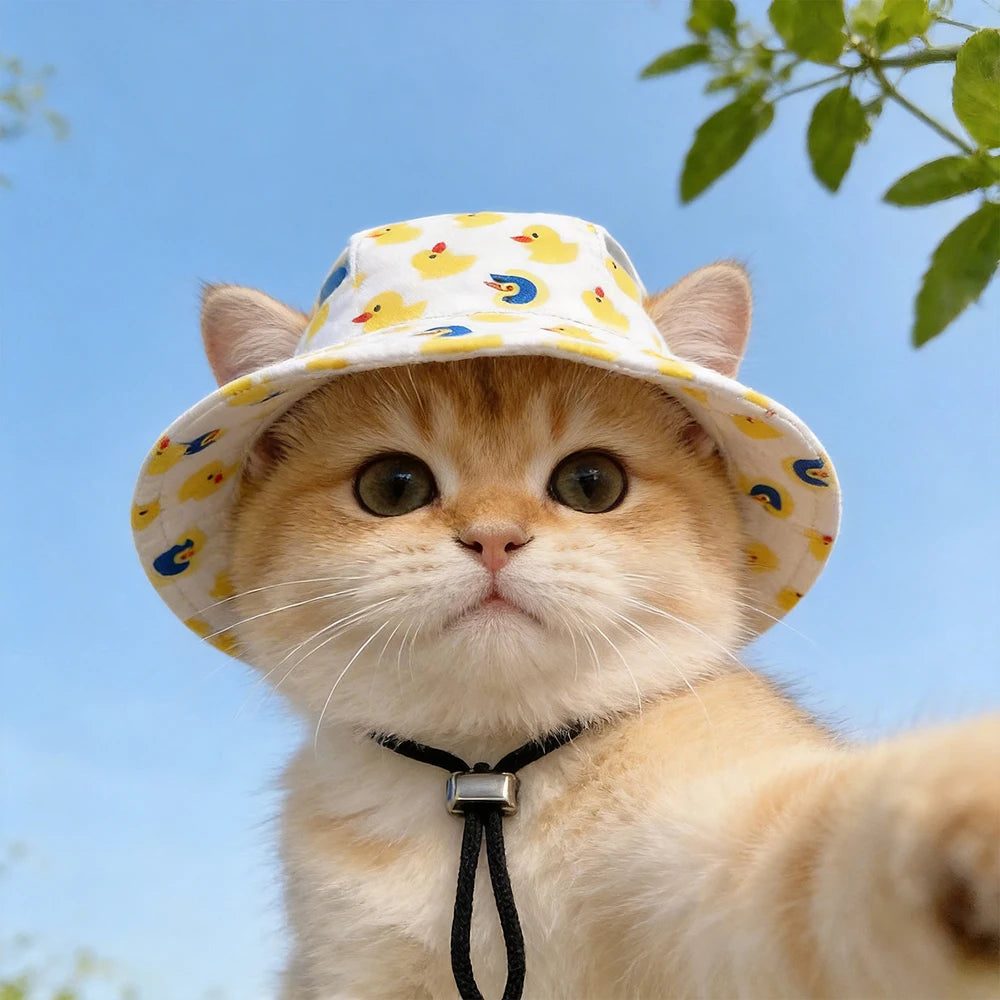 Summer Cat Dog Sunscreen Hat