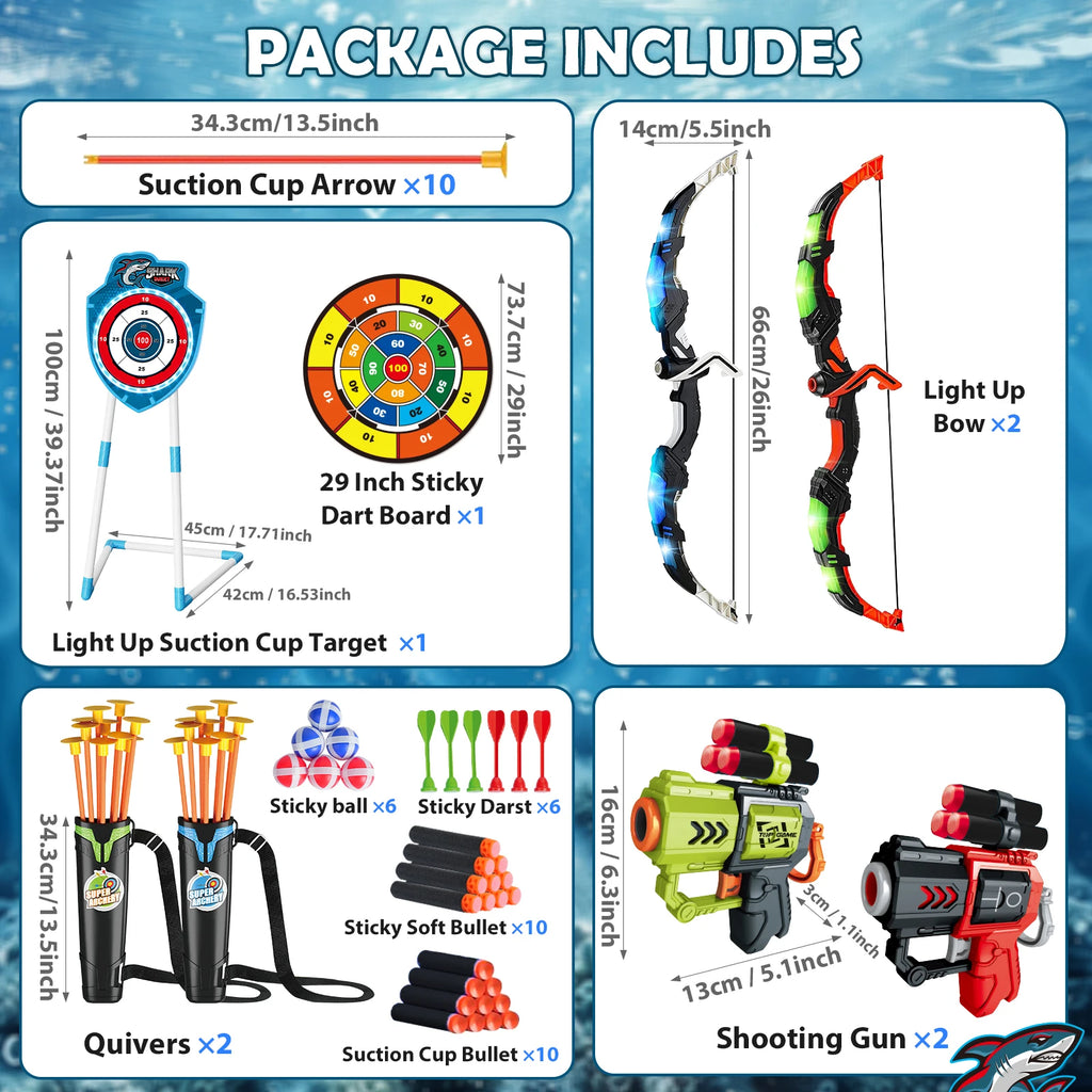 Night-Light Bow Arrow Guns Toy For Kids