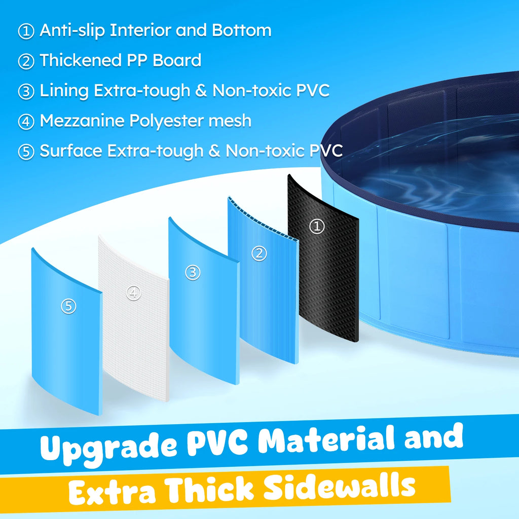 Portable, Foldable,  Anti-Slip, Collapsible   Dog/Cat Pool,