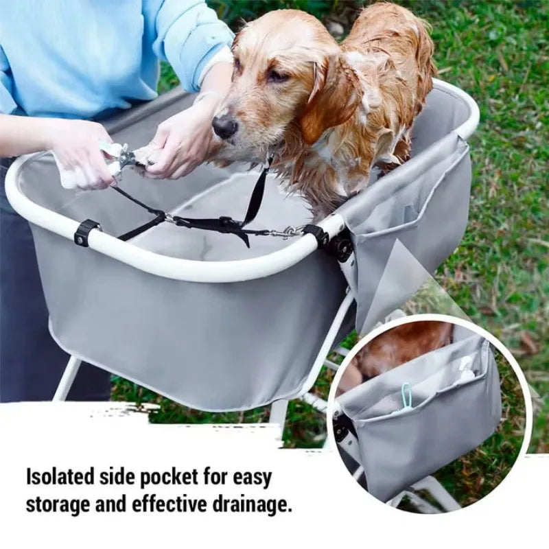 Elevated Dog Bath Tub/Station, Foldable, Adjustable