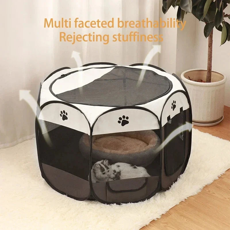 Foldable Pet Tent Durable Grip House  Octagonal