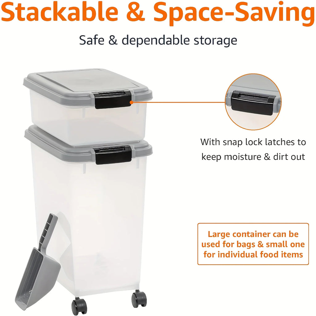 Dog Food Storage Container, 30 Lbs & 11 Lbs Combo