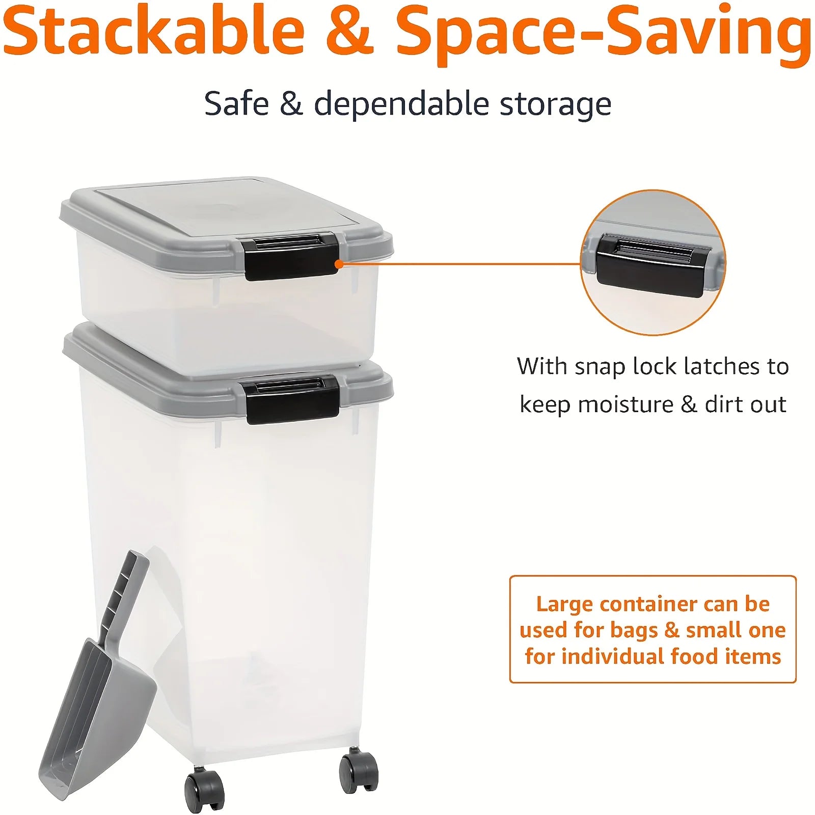Dog Food Storage Container, 30 Lbs & 11 Lbs Combo