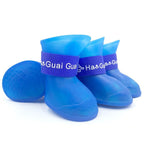 4Pcs Pet WaterProof Rain Shoe Anti-slip Rubber Boot