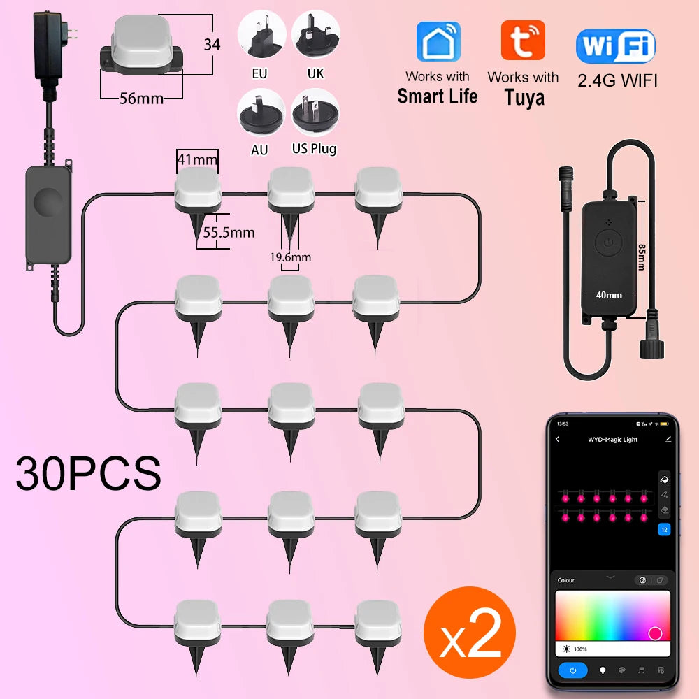Wiscolor LED Light APP Control for Garden Lawn Courtyard