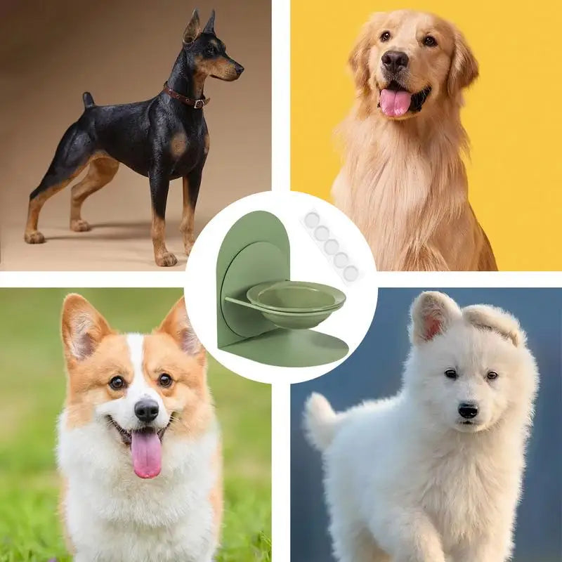 Ceramic Dog Dish With Magnetic Stand Anti-Tip