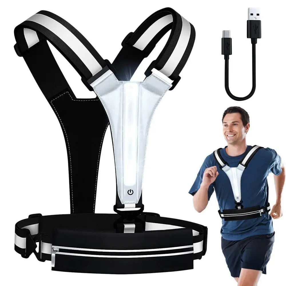 Running Light Vest Reflective Gear With Belt Bag