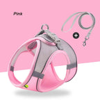 Adjustable Soft Mesh Pet Harness with Leash