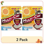 (2 pack) Odor Control Cat Litter, Multi-Cat Clumping