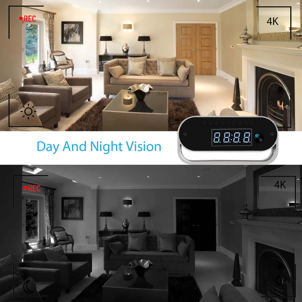 Camera Clock  Surveillance Night Vision Motion Detection
