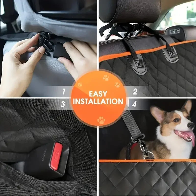 Back Seat Cover For Pets Hammock Scratch Proof Nonslip