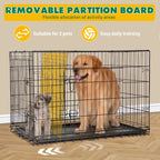 Double Door Folding Metal Wire Dog Crate with Plastic Leak-Proof Pan
