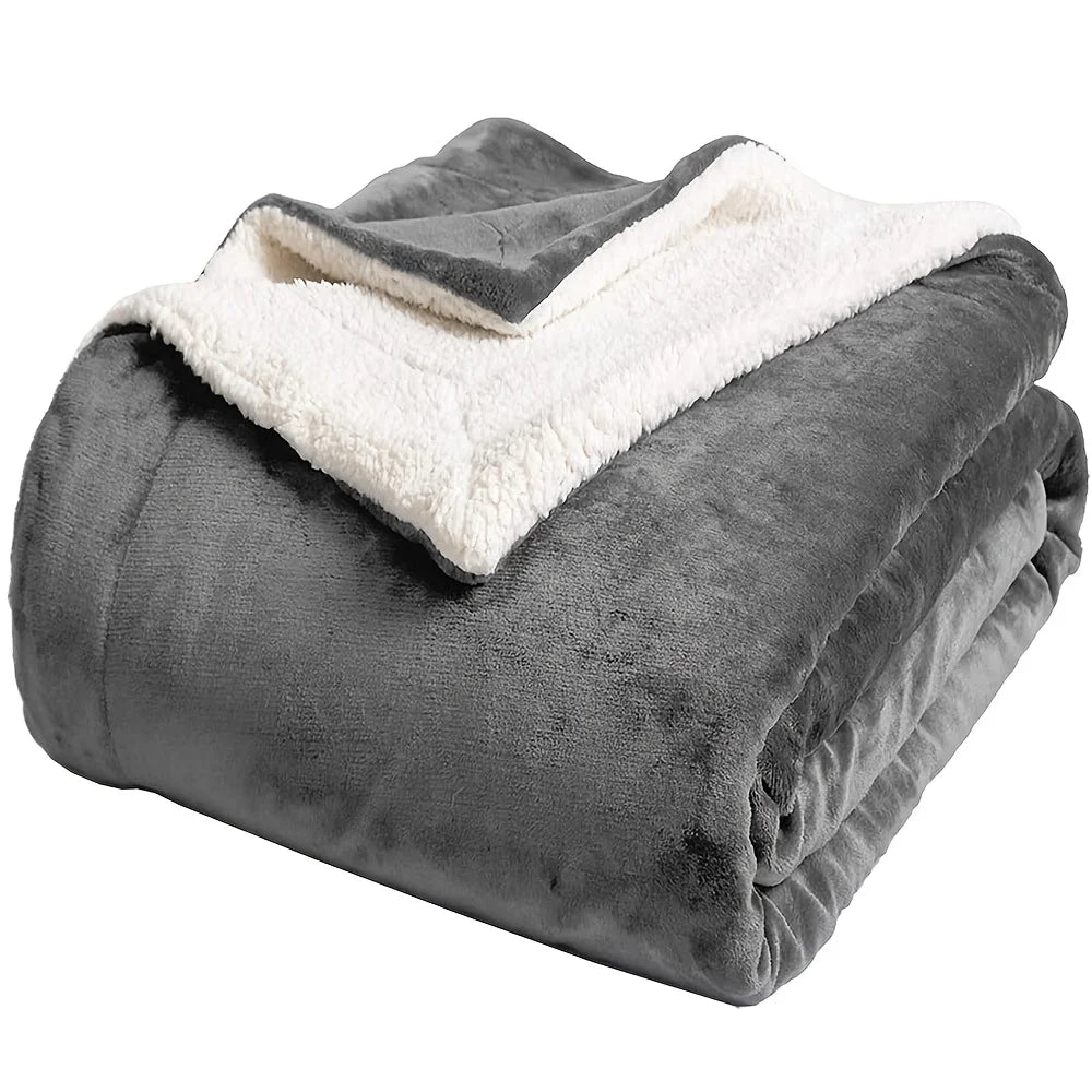 Sherpa Fleece Blanket Super Soft  Microfiber Reversible