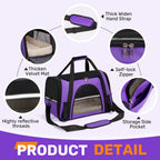 Portable Dog Carrier for Small, Medium Cats Up To 15Lbs.