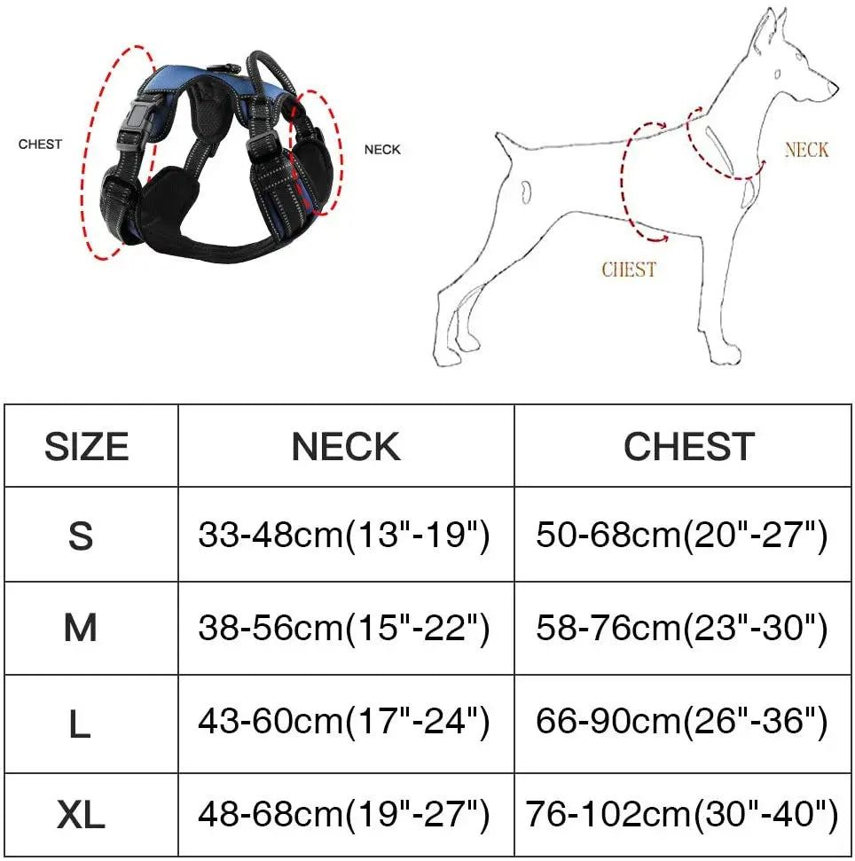Dog Harness Adjustable Reflective Vest Easy Control