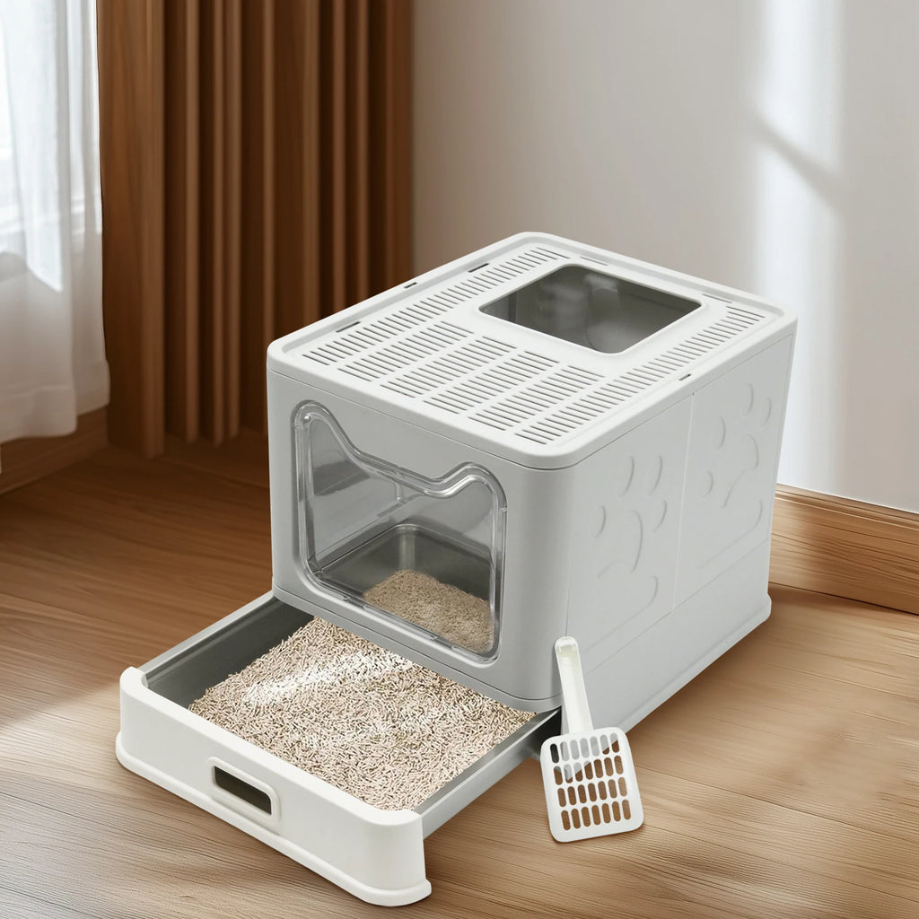 Stainless Steel Enclosed Cat Litter Box