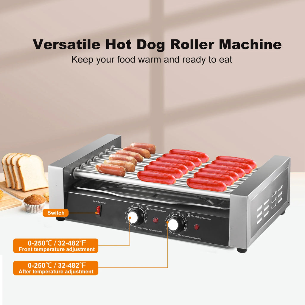 17 Hot Dogs Capacity Hotdog Machine Grill Cooker