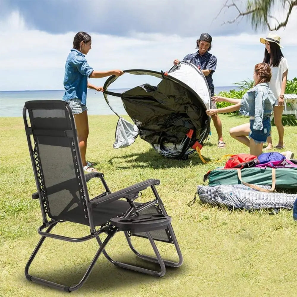 2-Piece Zero Gravity Reclining Lawn Chairs Set