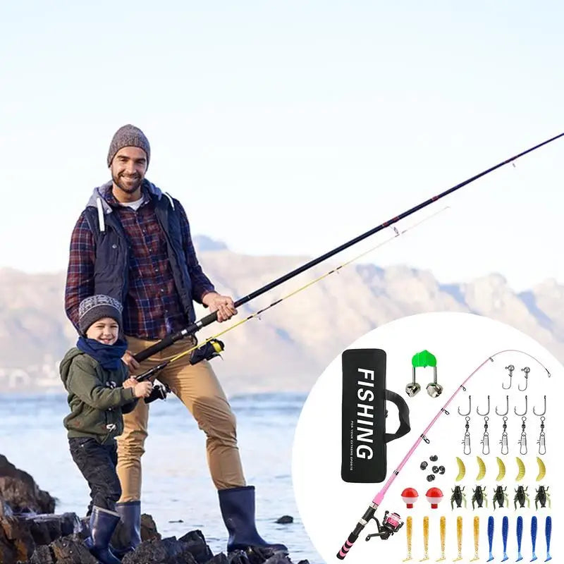 Kids Extendable Fishing Rod Set With Carry Bag