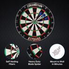 Dart Board 18 Inch with Steel Tip Darts Swivel Number Ring