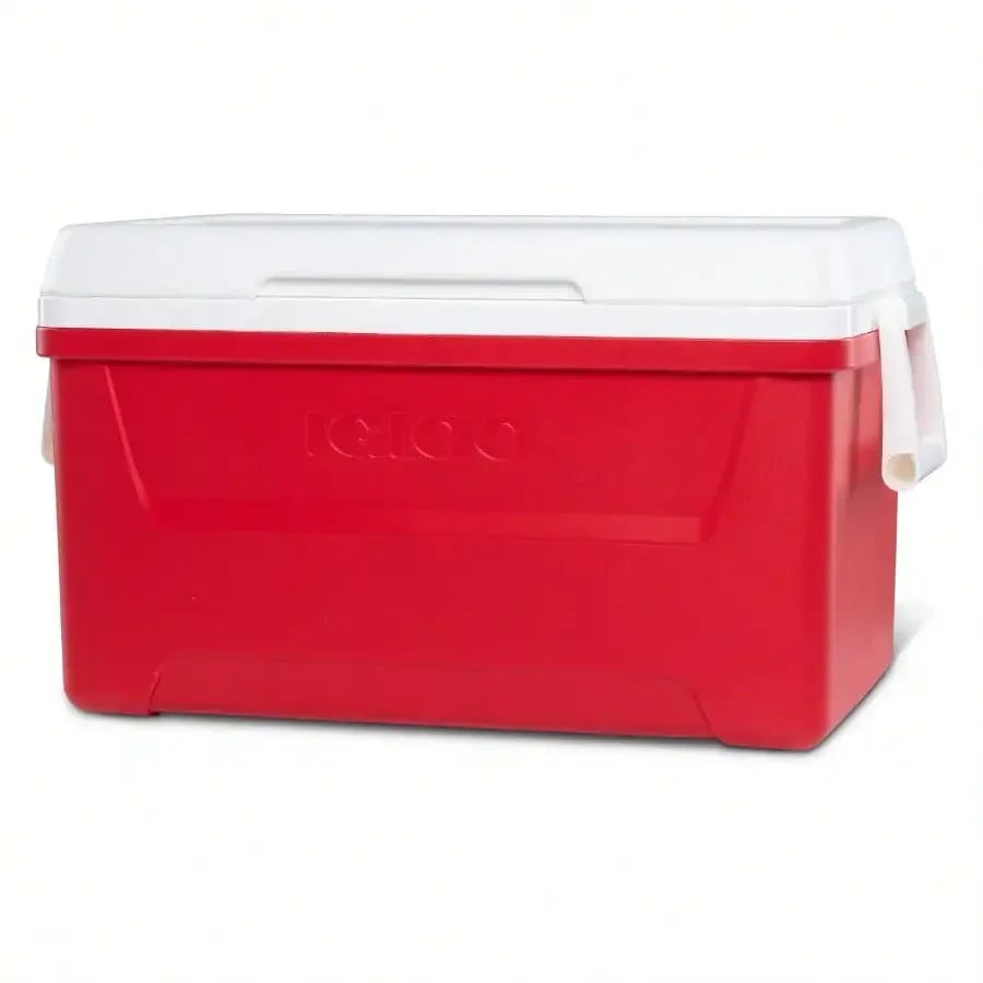 48 QT Ice Chest Cooler, Portable  for Camping, Beach, Tailgating & Outdoor Parties, Red