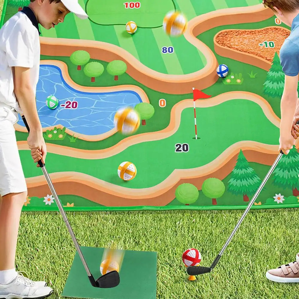 Golf Play Chipping Game 2-in-1 Training Mat