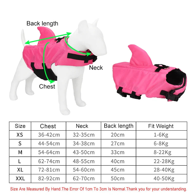 Shark Dog Life Vest Swimwear

 Puppy Jacket Dog Swimming Suit Pet Clothes For Small Medium Dog
