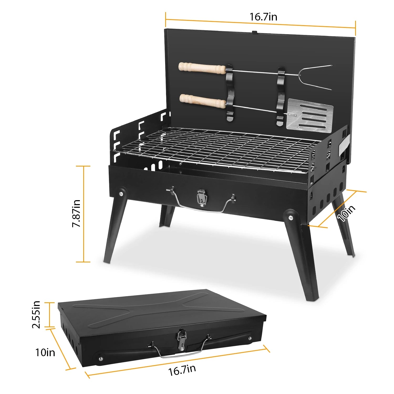 Portable Charcoal BBQ Grill Folding Desktop