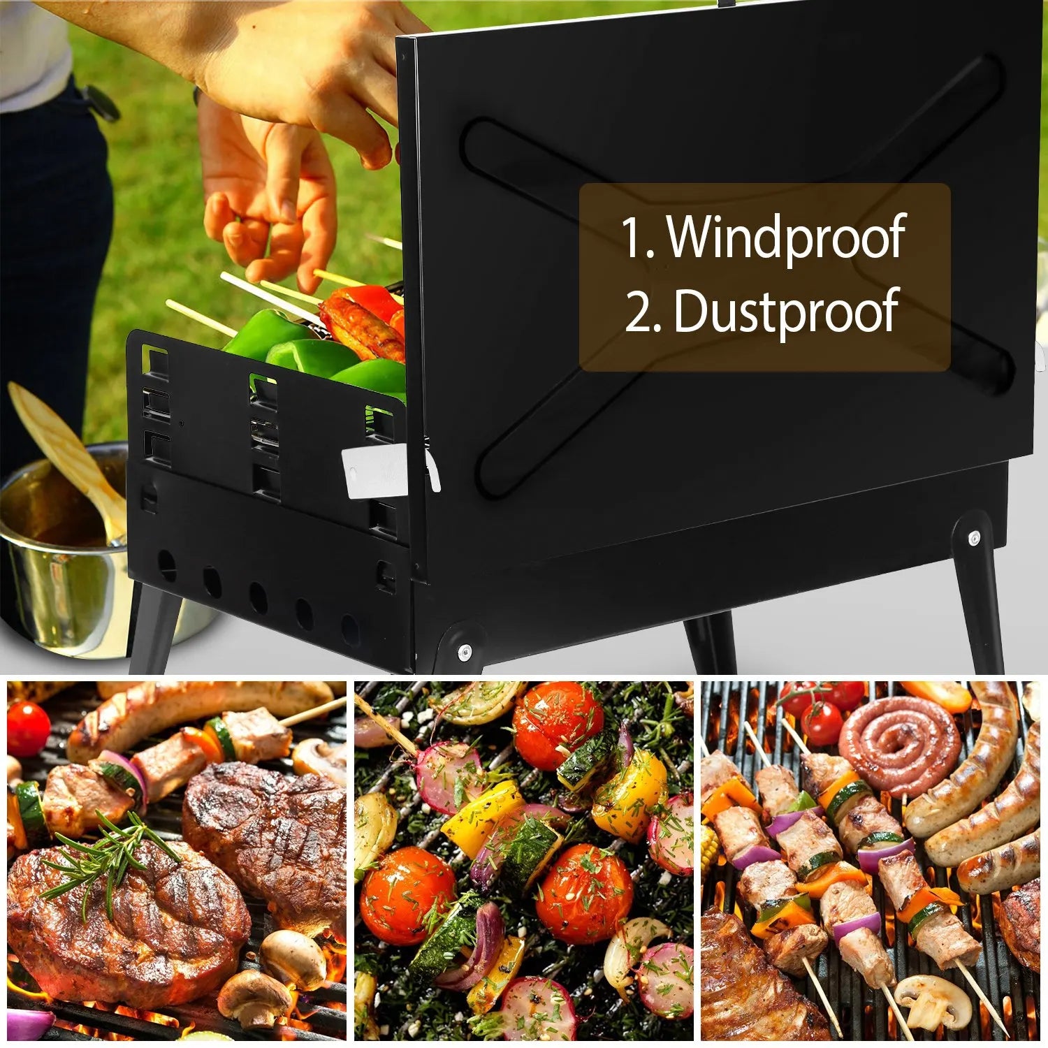 Portable Charcoal BBQ Grill Folding Desktop