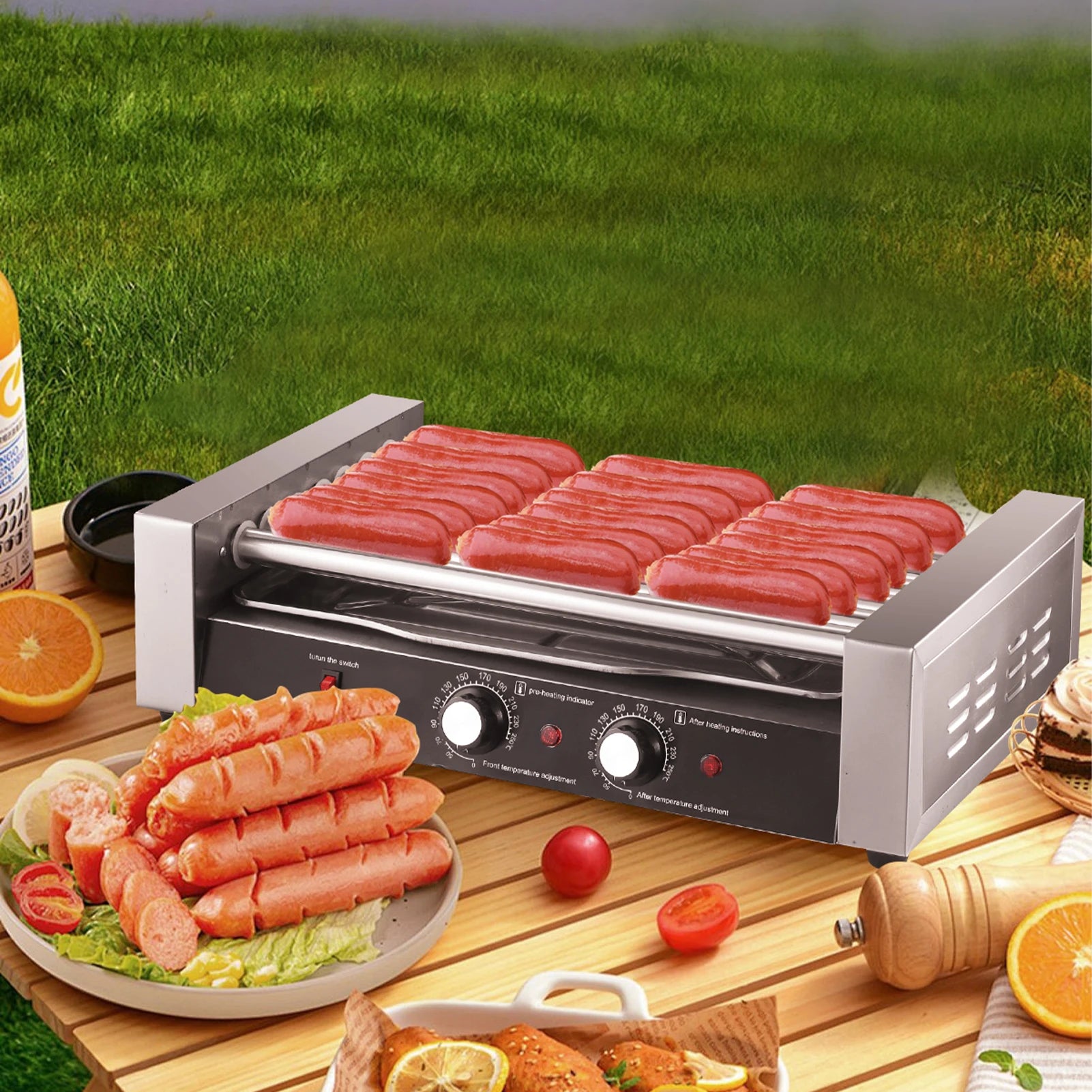 17 Hot Dogs Capacity Hotdog Machine Grill Cooker