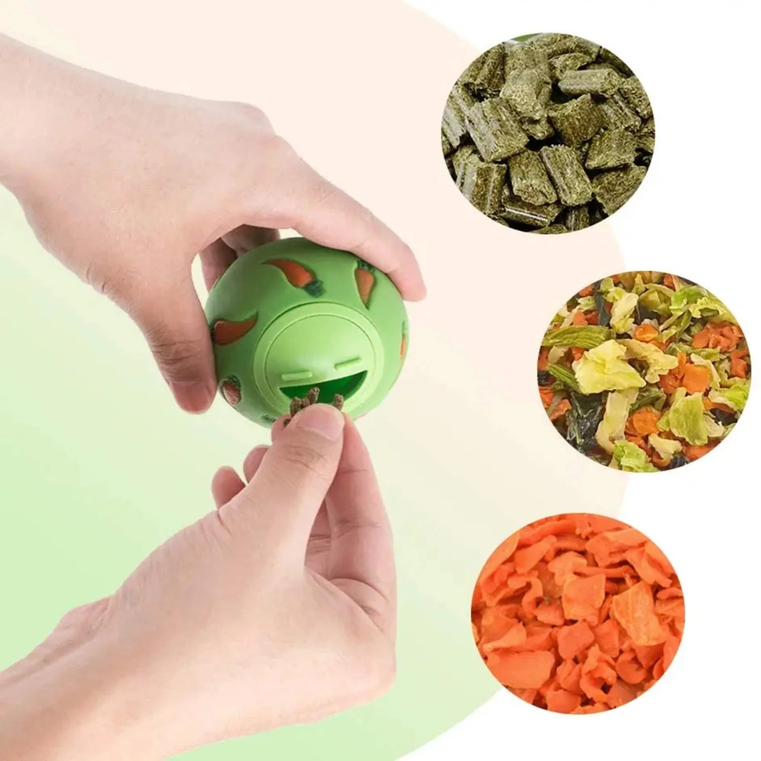 1pcs Rabbit Treat Ball Pet Slow Feeder Interactive