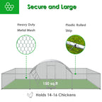 23ft Metal Chicken Coop 3-Room Dome-Roof