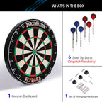 Dart Board 18 Inch with Steel Tip Darts Swivel Number Ring