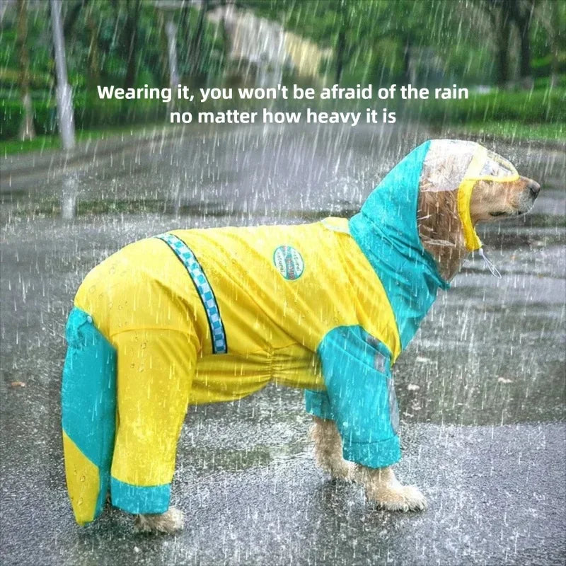 Large Dog Dinosaur Raincoat Four Legged Waterproof