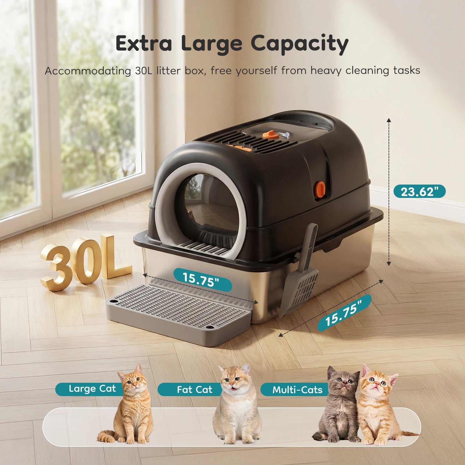 Stainless Steel Cat Litter Box