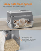 Stainless Steel Cat Litter Box with Flip Lid