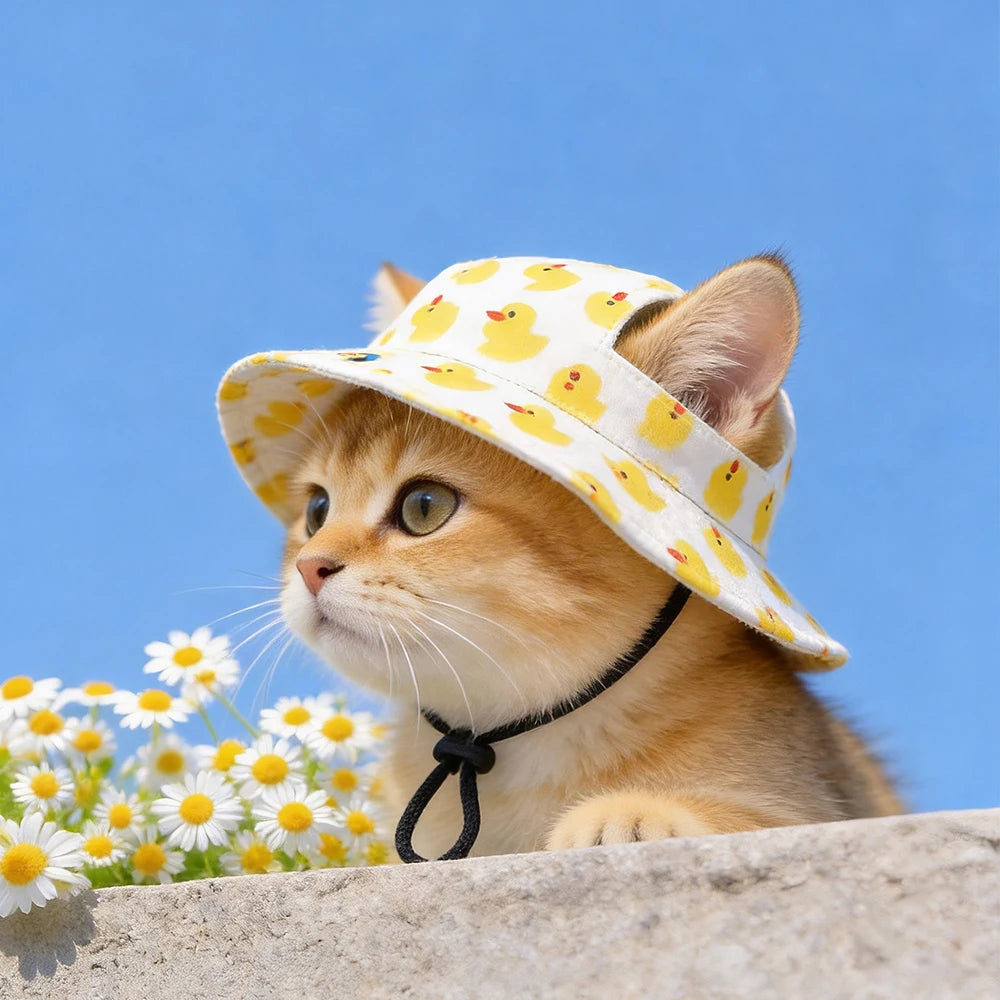 Summer Cat Dog Sunscreen Hat