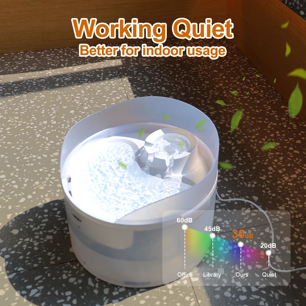 2 Gallon White Dog Water Fountain