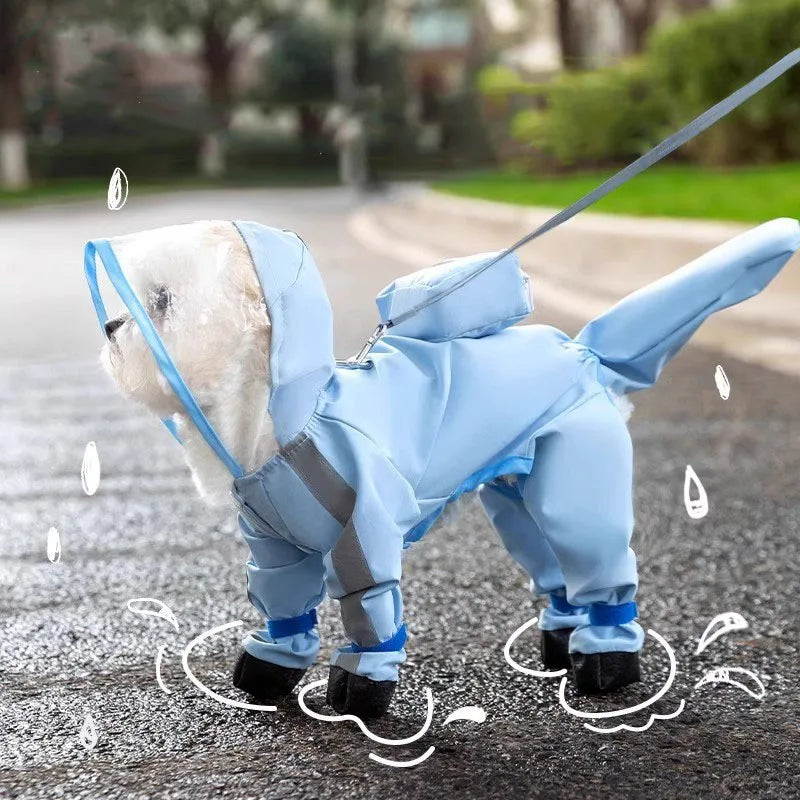 Large Dog Dinosaur Raincoat Four Legged Waterproof