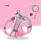 Adjustable Soft Mesh Pet Harness with Leash