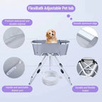 Elevated Dog Bath Tub/Station, Foldable, Adjustable