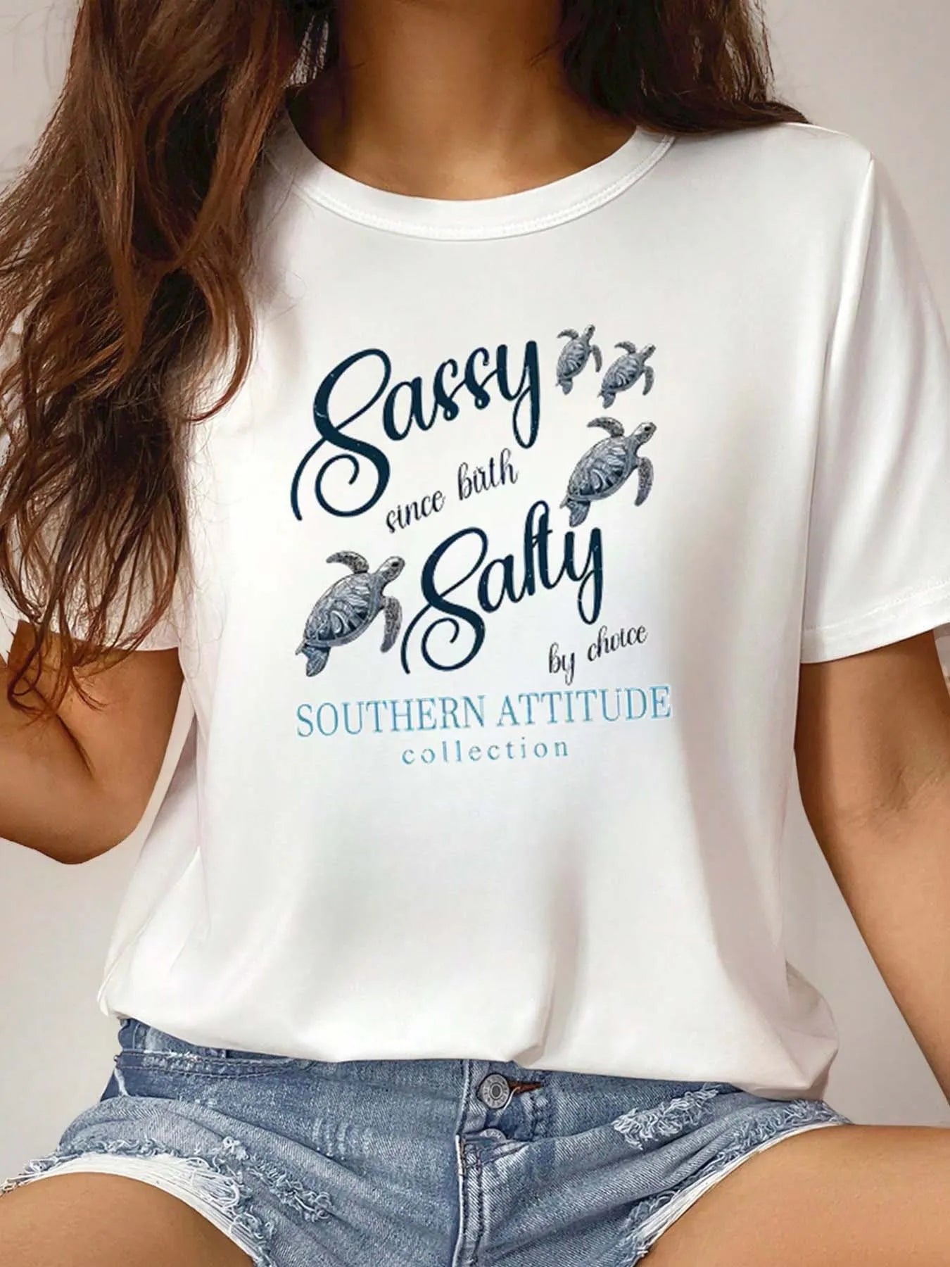 White Short Sleeve Shirt Women's Fashion.