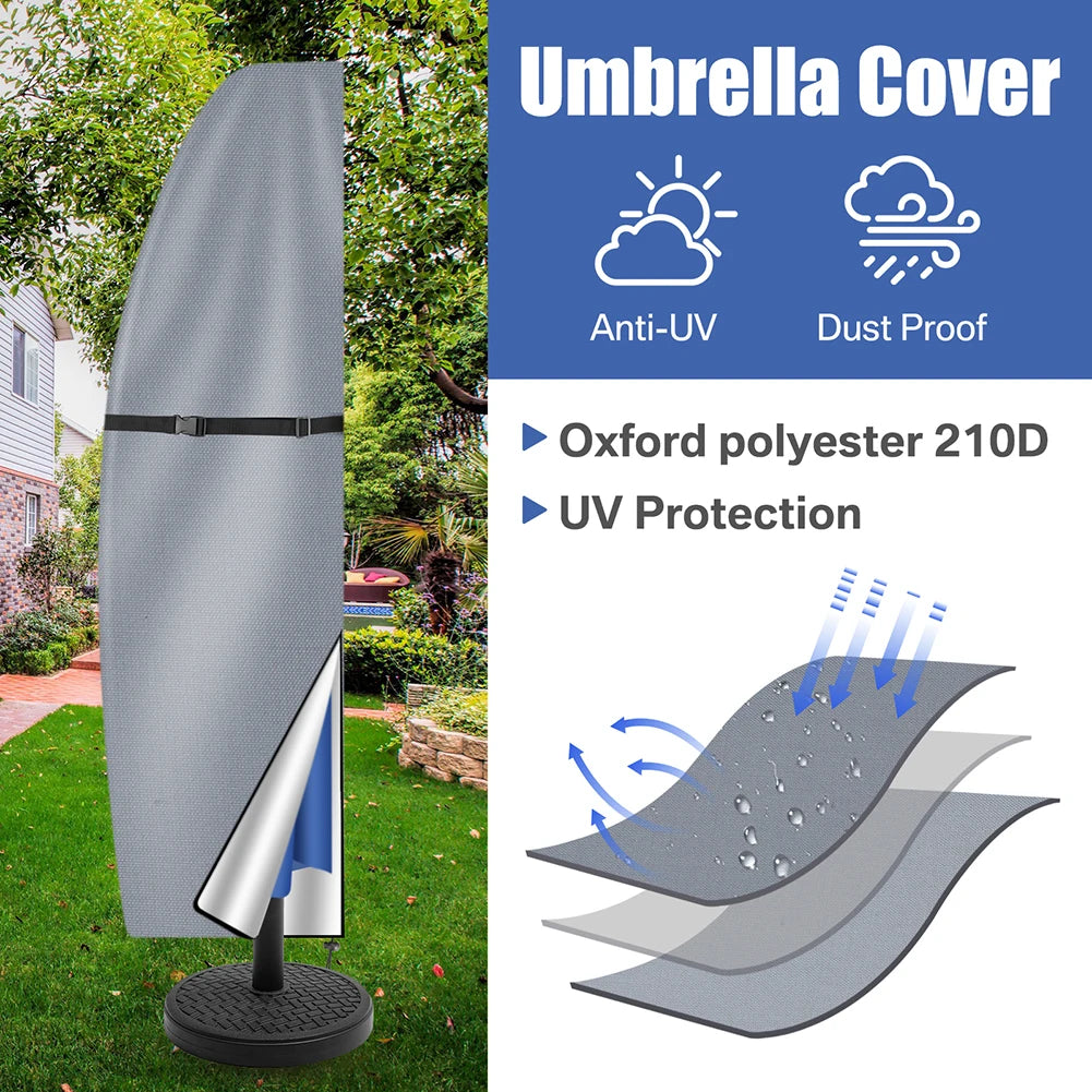 Patio Umbrella Cover Waterproof With Rod & Pull Ring