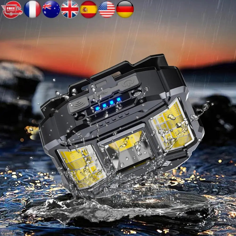 LED Strong Headlight Motion Sensor Induction  Power Display